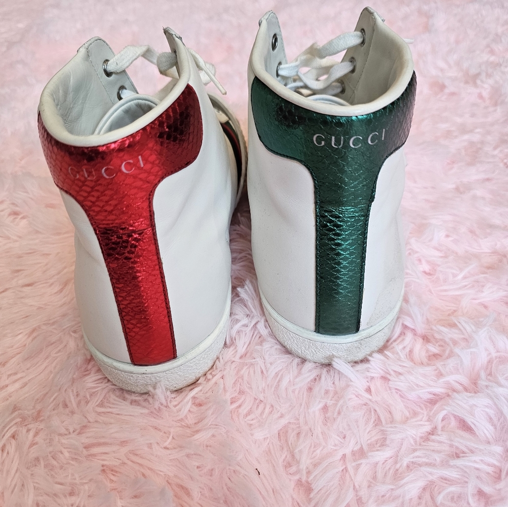 Gucci Ace High-top sneakers w/ Dionysus Buckle - Picture 5 of 7